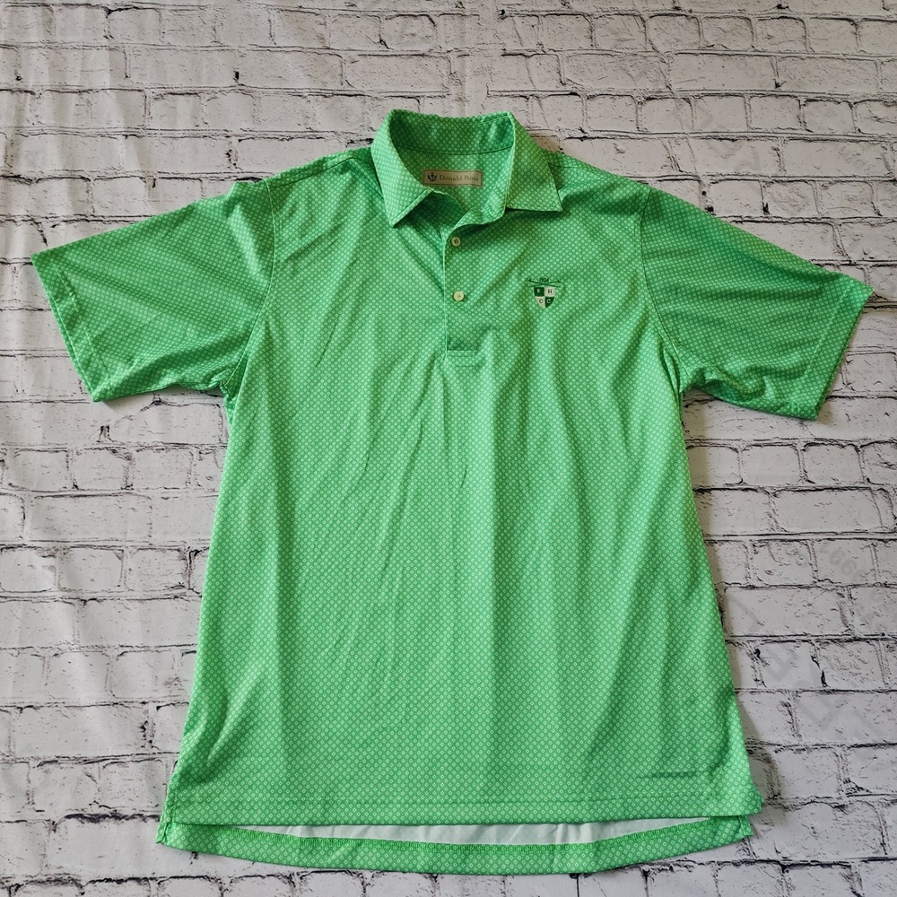 Donald Ross Mens Green White FHCC 1924 Golf Polo Shirt Size Medium Fountain Head